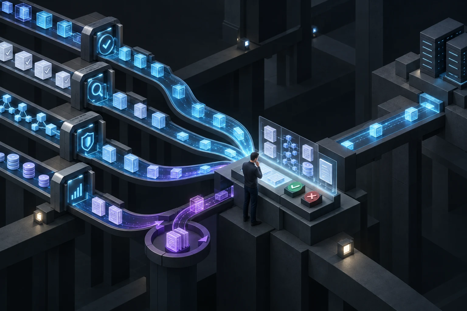 Artefactos de software que pasan por pruebas automatizadas, revisión, seguridad y observabilidad antes de la aprobación humana y el lanzamiento.